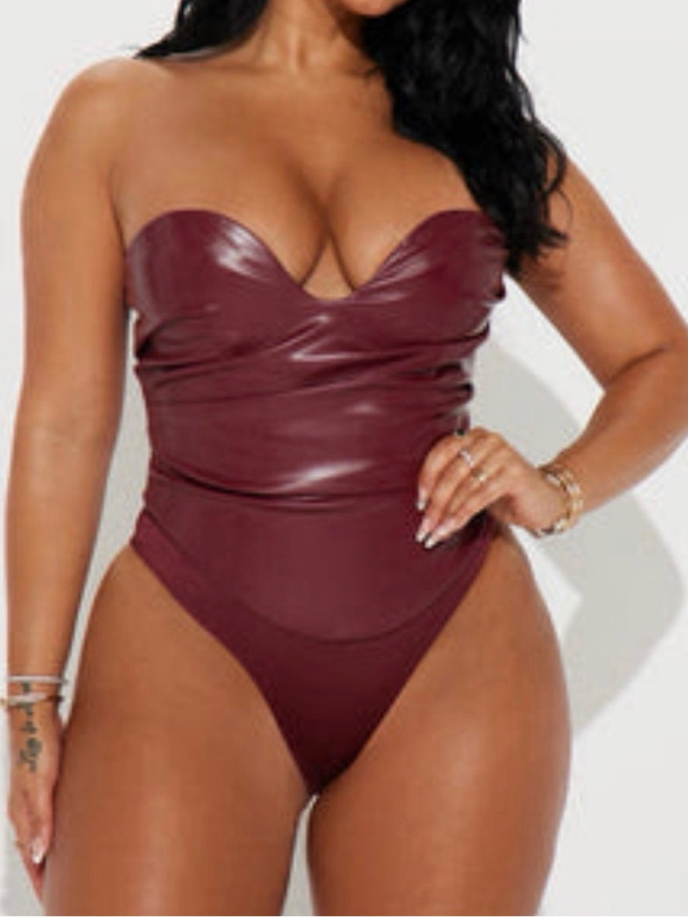 Faux Leather Bodysuit